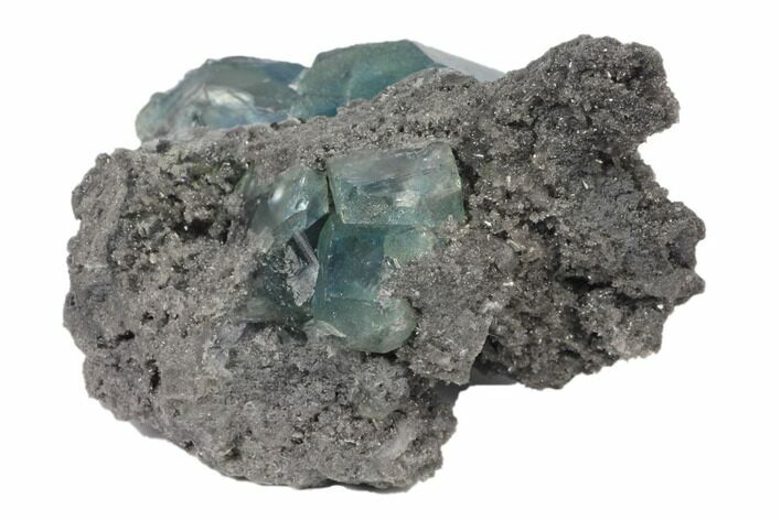 Blue-Green Fluorite on Sparkling Quartz - China #120330